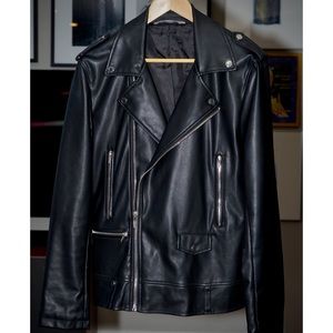 Black leather jacket
